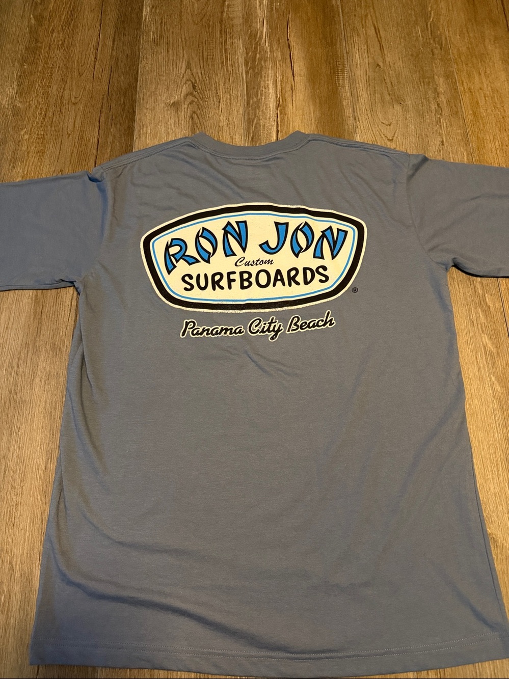 Ron Jon Men's Short Sleeve Tee in Slate Blue with Chest Logo NWOT